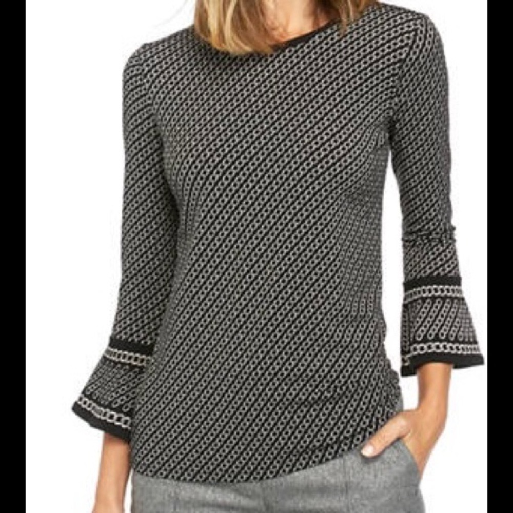 Micheal Kors , Women's Chain Print Flare Sleeve Knit Top
